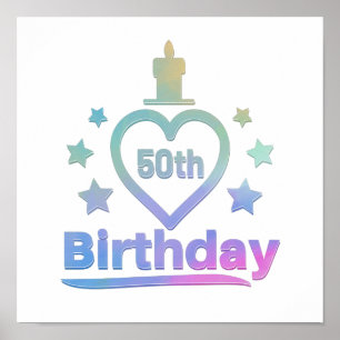 bunt lustig, ich Liebe mein 50. Geburtstagsdesign Poster