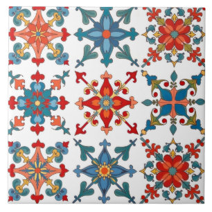 Bunt,Mittelmeer-,Mosaik,blau,orange,grün, Fliese