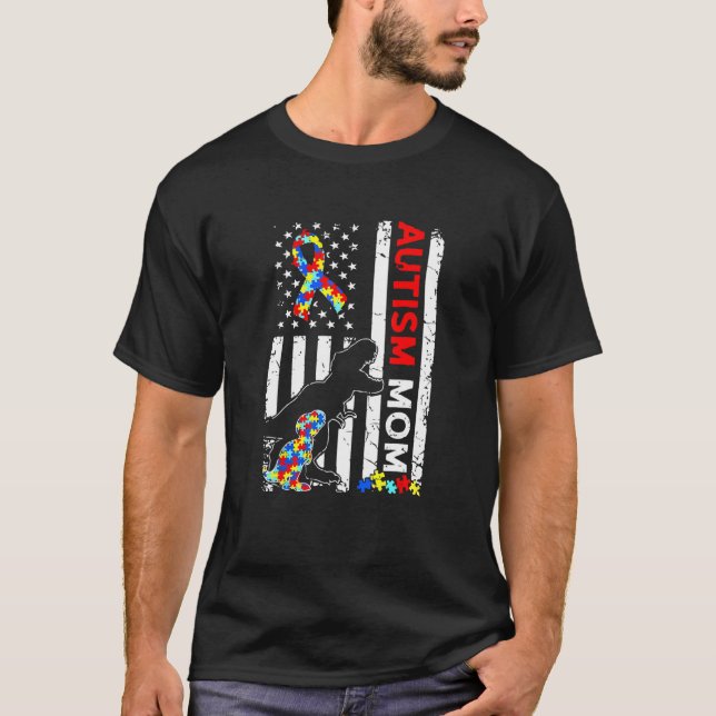 bunt Puzzleteile Autismus Bewusstsein Frieden Auti T-Shirt (Vorderseite)