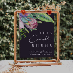 Bunt Tropical Blume Lila Diese Kerze Brennt Poster