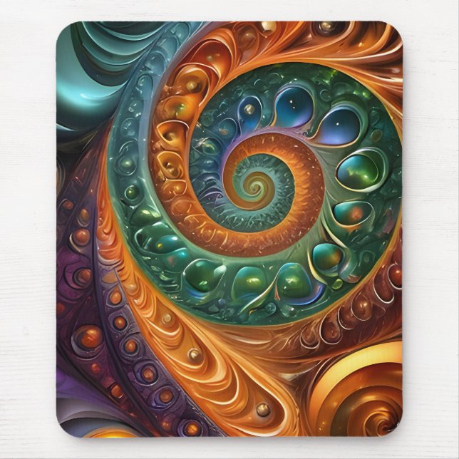 bunt und modern, design in Spiralenform Mousepad (Vorne)