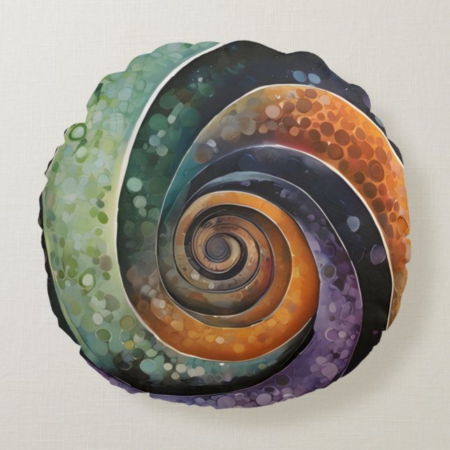 bunt und modern, design mit Spirale Rundes Kissen (Vorderseite)