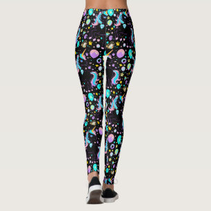 bunt Unicorn Regenbogenballonmuster für sie Leggings