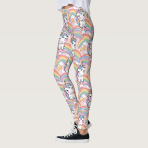 bunt Unicorn Regenbogenballonmuster für sie Leggings