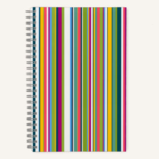 Bunt vertikal gestreiftes Notizbuch