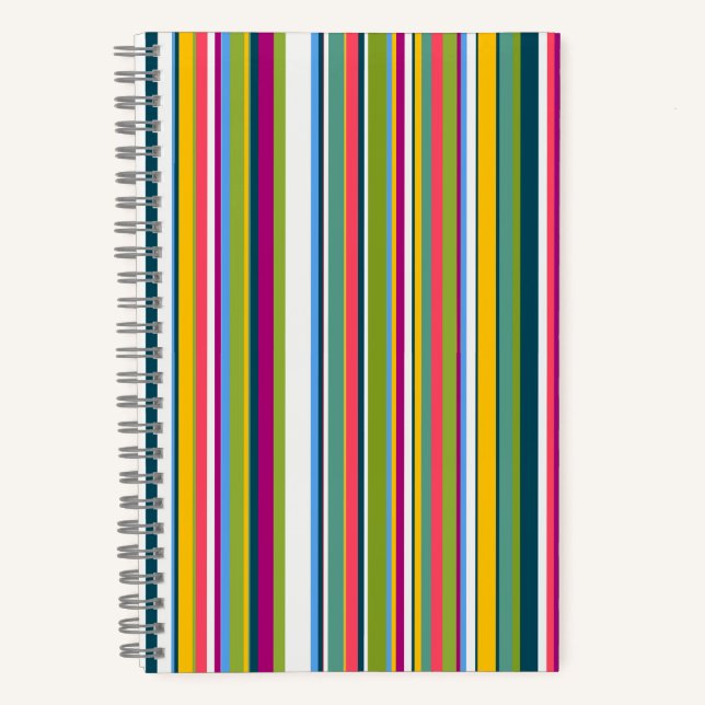 Bunt vertikal gestreiftes Notizbuch  (Vorderseite)