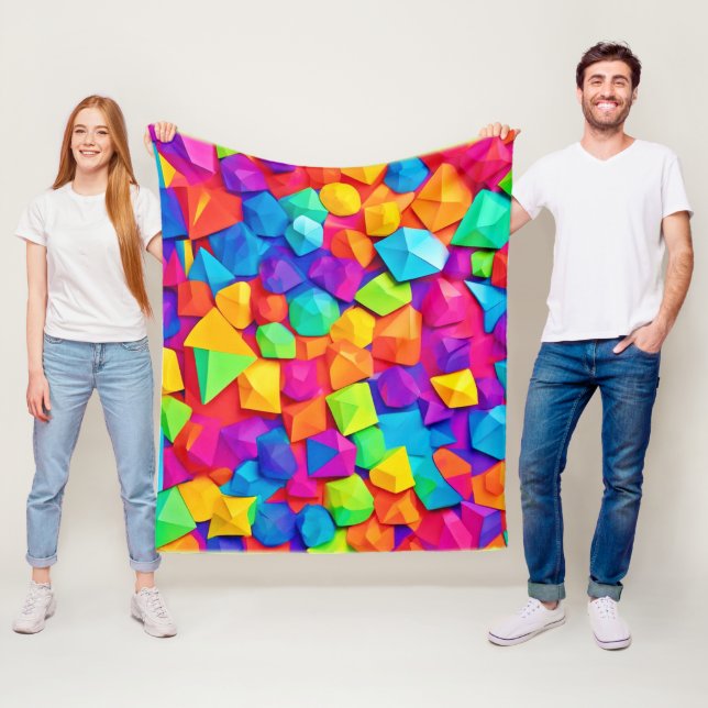 Bunt zusammengewürfelte Formen Fleecedecke (Beispiel)
