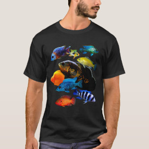 Buntbarsche Afrikanische Buntbarsche Oscar Papagei T-Shirt