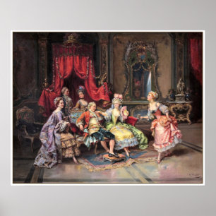 Bunte 18. aristokratische Szene C. Poster