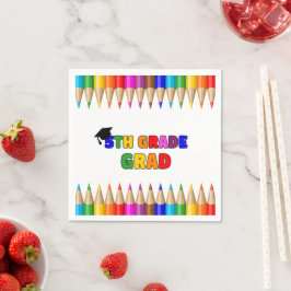 Bunte 5. Grade Graduation Party Serviette