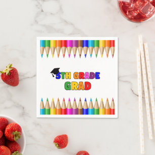 Bunte 5. Grade Graduation Party Serviette