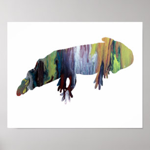 Bunte abstrakte Axolotl-Silhouette Poster