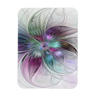 Bunte abstrakte Blume moderne florale Fractal-Kuns Magnet