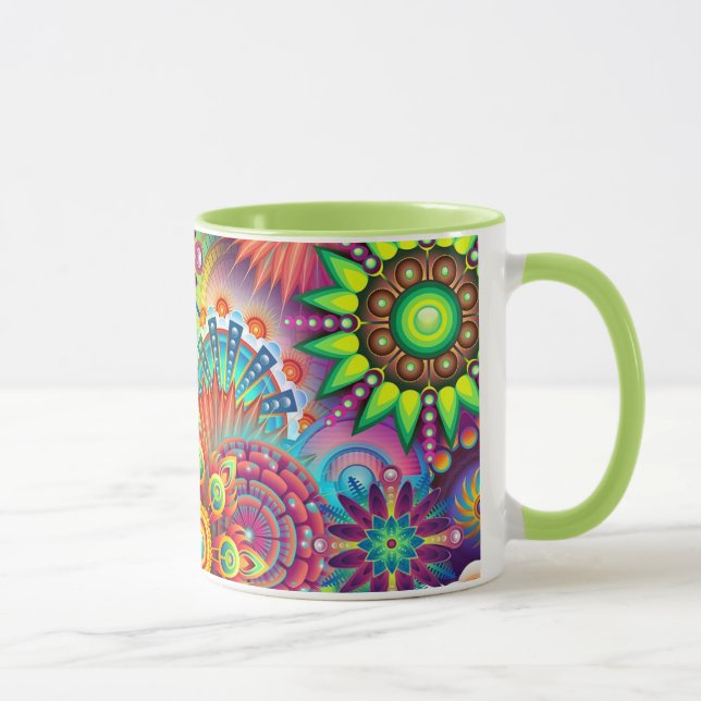 Bunte abstrakte Blumen-Kaffee-Tasse Tasse (Rechts)