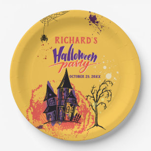 Bunte abstrakte Halloween-Party Pappteller