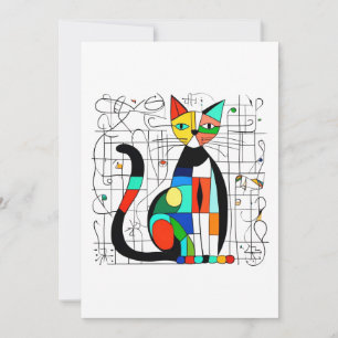 Bunte Abstrakte Katzenkunst Kubistischer Kubismus Einladung