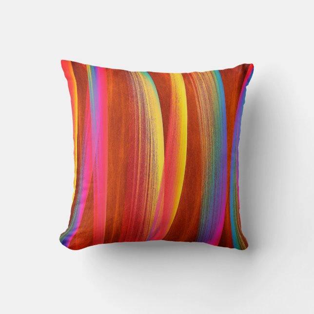 Bunte abstrakte Kunst Kissen (Vorderseite)
