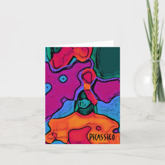Bunte abstrakte Kunst-Raum-Anmerkungs-Karte durch Karte