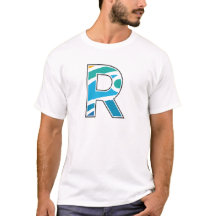 Bunte abstrakte Letter R Ozean-Monogramm