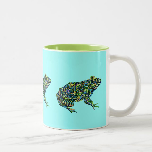 Bunte abstrakte Ochsenfrosch-Tasse Zweifarbige Tasse (Rechts)