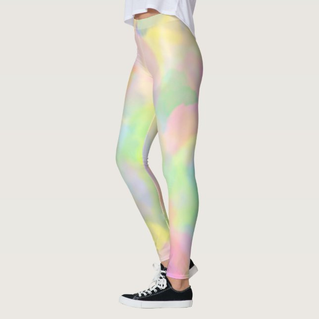 Bunte abstrakte Pastelle Leggings (Links)