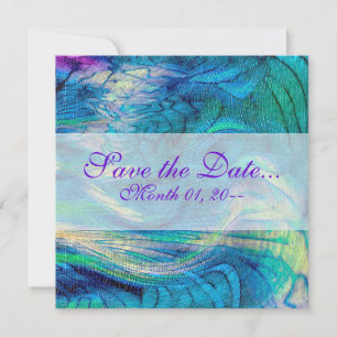 Bunte abstrakte Pfau-Kunst-Mitteilungen Save The Date