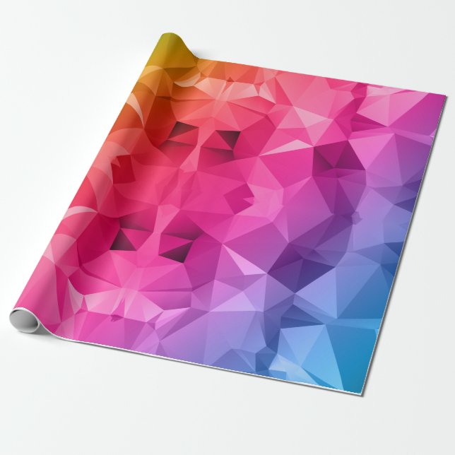 Bunte abstrakte polygonale/niedrig Polykunst Geschenkpapier (Ungerollt)