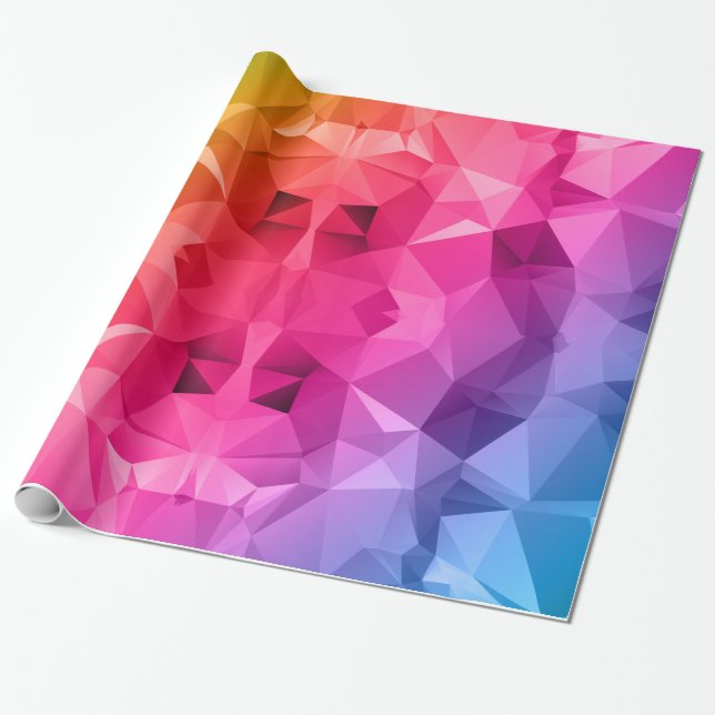 Bunte abstrakte polygonale/niedrig Polykunst Geschenkpapier (Ungerollt)
