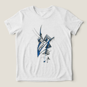 Bunte abstrakte Stammes-Tattoo-Kunst mit Maskenmot Tri-Blend Shirt