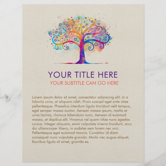 Bunte abstrakte Wasserfarbe Baum Flyer (Vorne)