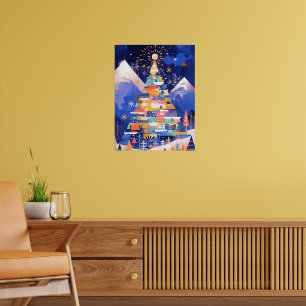 Bunte abstrakte Weihnachtsbaum Poster