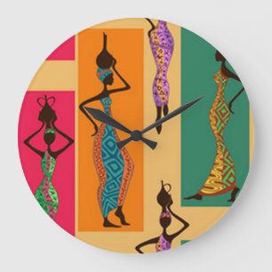 Bunte afrikanische Damen Große Wanduhr