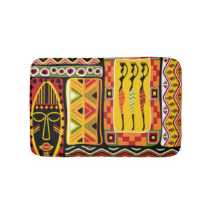 Bunte afrikanische Muster-Druck-Collage Badematte