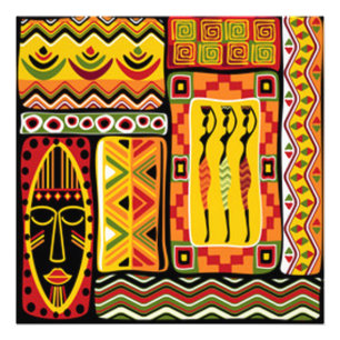 Bunte afrikanische Muster-Druck-Collage Fotodruck