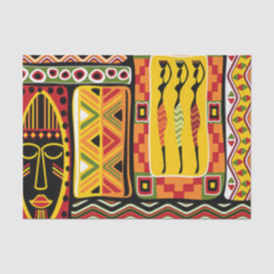 Bunte afrikanische Muster-Druck-Collage Seidenpapier