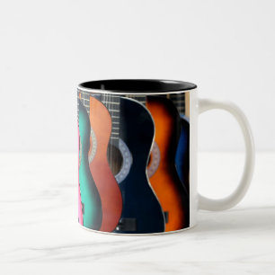 Bunte Akustikgitarre-Kaffee-Tasse Zweifarbige Tasse