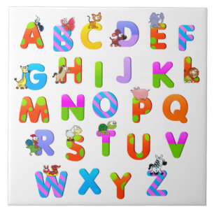 Bunte alphabetische Buchstaben Fliese
