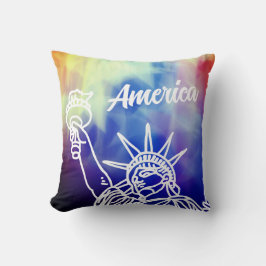 Bunte Amerika Statue der Freiheit Patriotic Kissen