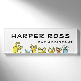 Bunte Anstarrenlos Katzen Namenschild