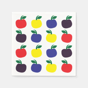 Bunte Äpfel Früchte Serviette