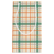 Bunte aquamarine karierte Muster-Geschenk-Tasche