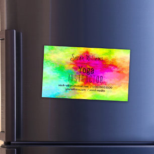 Bunte Aquarell Lebenscoach Yogalehrerin Magnetische Visitenkarte