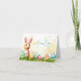 Bunte Aquarell-Oster-Eier Feiertagskarte Karte