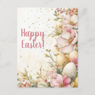 Bunte Aquarell Oster Postkarte mit Ostereiern