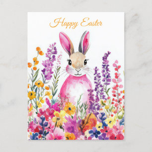 Bunte Aquarell Oster Postkarte mit Ostereiern