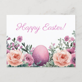 Bunte Aquarell Oster Postkarte mit Ostereiern