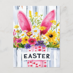 Bunte Aquarell Oster Postkarte mit Ostereiern