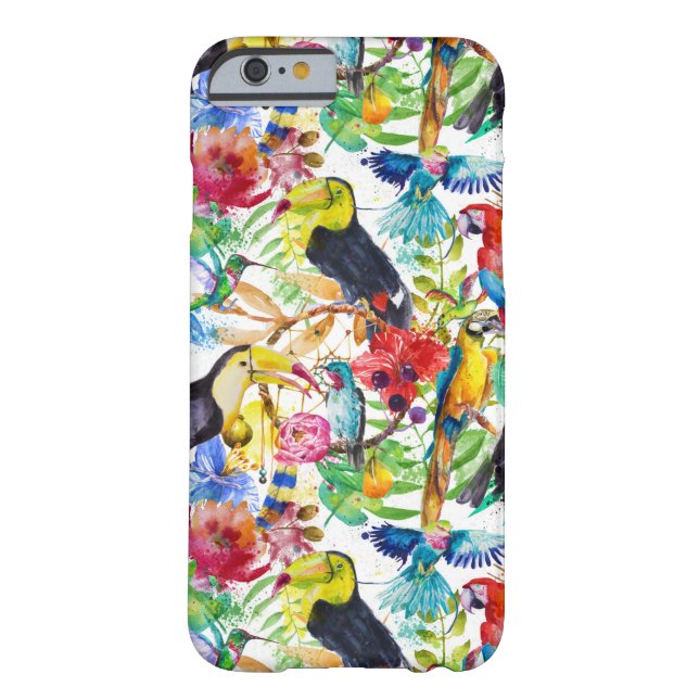 Bunte Aquarell-Papageien Case-Mate iPhone Hülle (Rückseite)