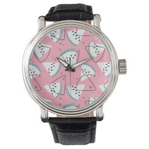 Bunte Aquarell-Wassermelonen Armbanduhr
