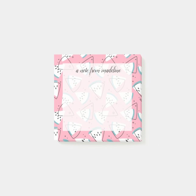 Bunte Aquarell-Wassermelonen Post-it Klebezettel (Vorderseite)